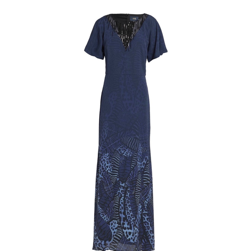 Cavalli Class Navy Blue Long Dress Size 4 NWT